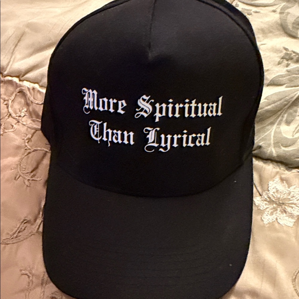 Black 'More Spiritual Than Lyrical' Embroidered Baseball Cap